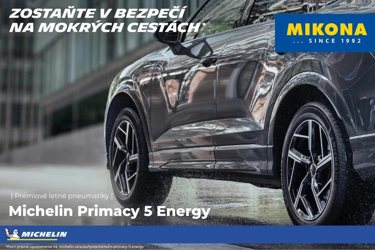 Michelin Primacy 5 Energy Michelin Primacy 5 Energy na osobnom aute – bezpečná jazda na mokrej vozovke